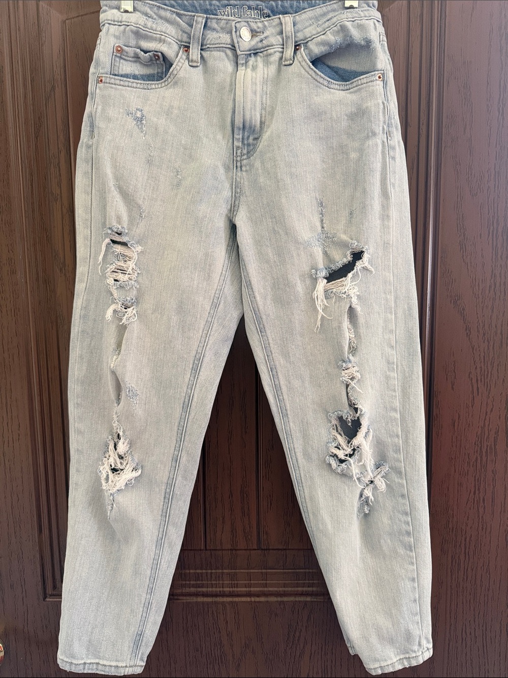 wild fable Distressed Light Blue Boyfriend Jeans
